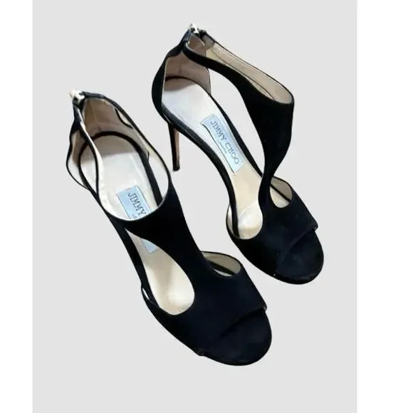 Jimmy Choo Black Sandals with Elegant T-Strap Design - Picture 3 of 7